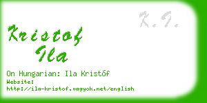 kristof ila business card